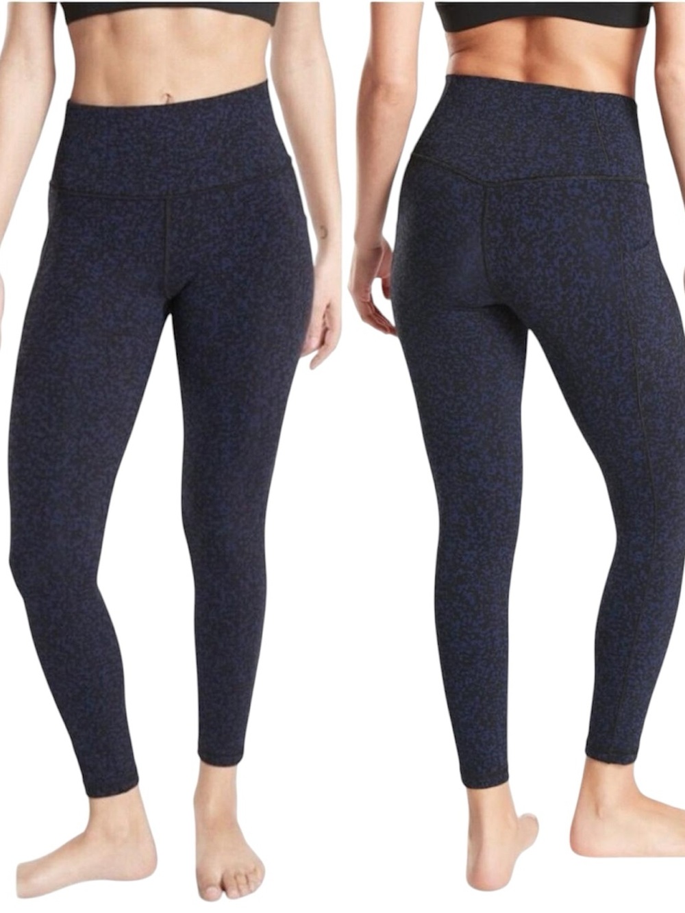 Athleta Salutation Stash Pocket Gravel Tight Blue & Black High Rise size XS